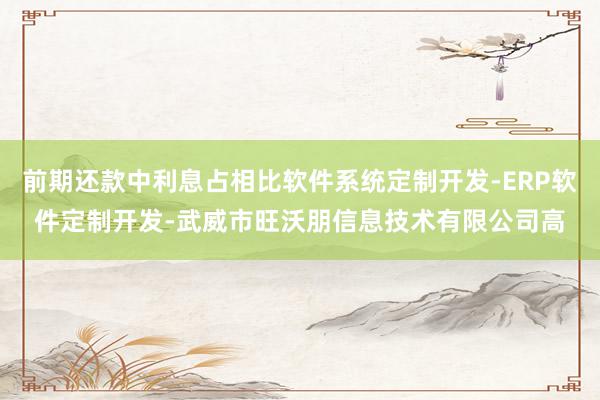 前期还款中利息占相比软件系统定制开发-ERP软件定制开发-武威市旺沃朋信息技术有限公司高