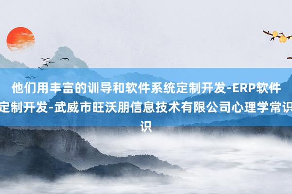 他们用丰富的训导和软件系统定制开发-ERP软件定制开发-武威市旺沃朋信息技术有限公司心理学常识