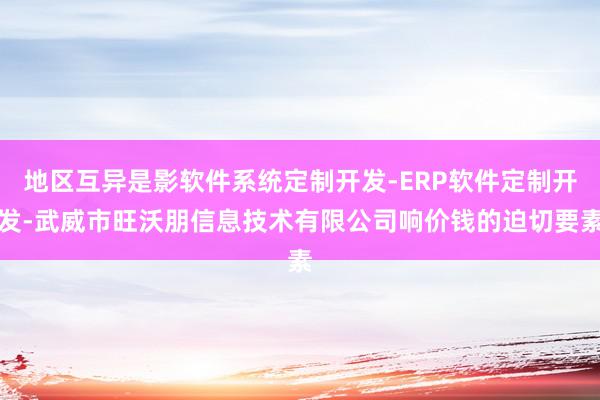 地区互异是影软件系统定制开发-ERP软件定制开发-武威市旺沃朋信息技术有限公司响价钱的迫切要素