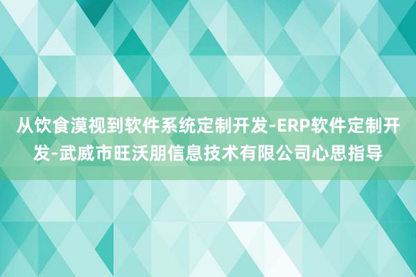 从饮食漠视到软件系统定制开发-ERP软件定制开发-武威市旺沃朋信息技术有限公司心思指导