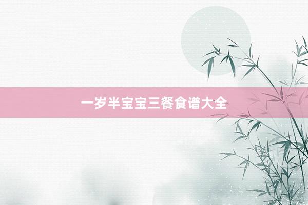 一岁半宝宝三餐食谱大全